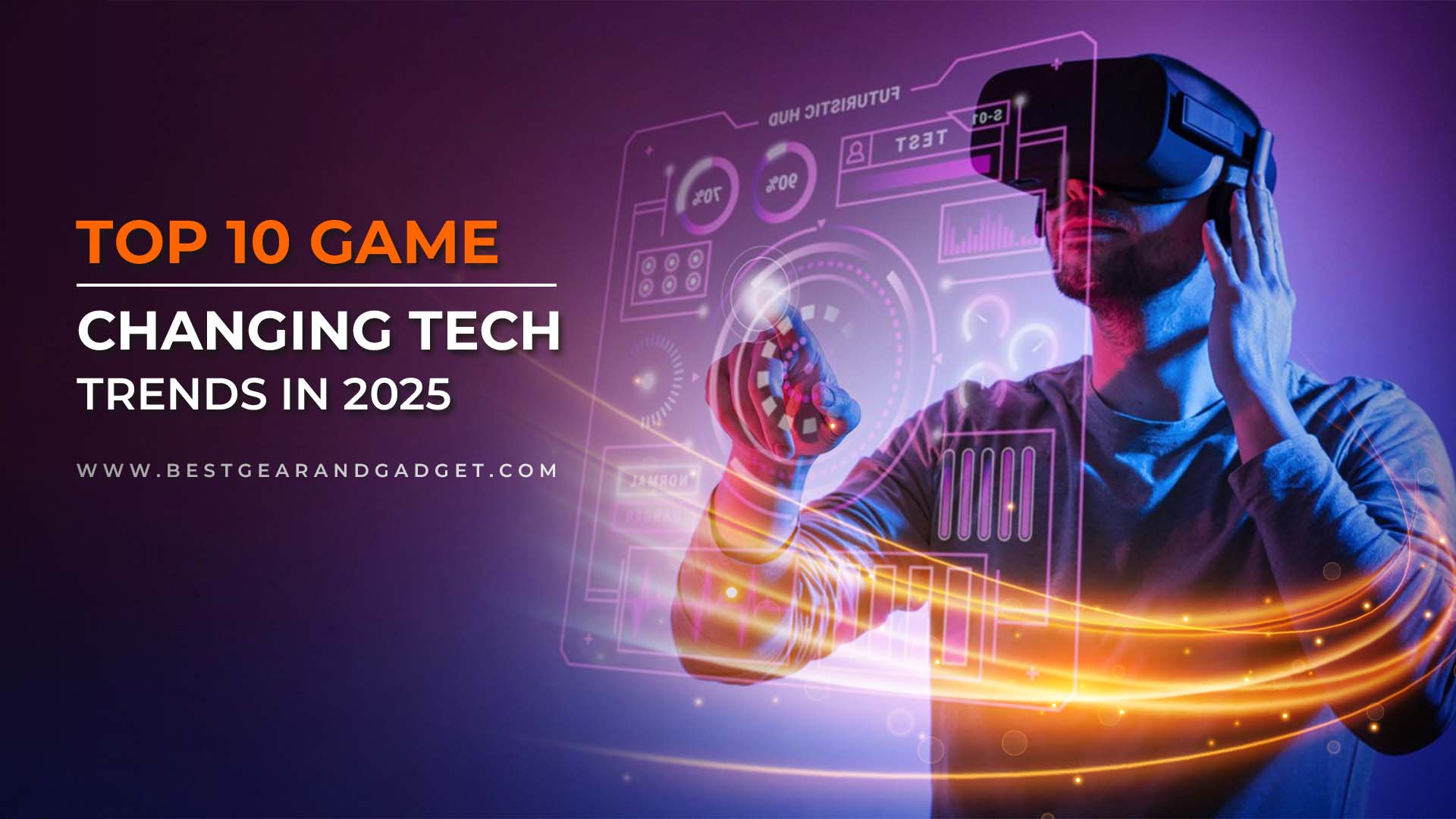 Futuristic technology landscape showcasing AI, quantum computing, 6G internet, and VR interactions.